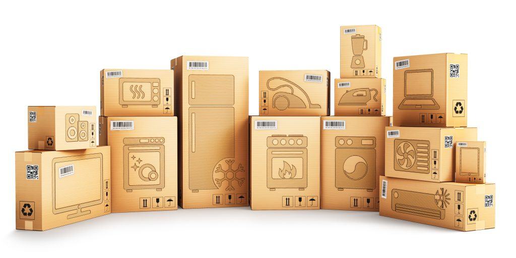 A range of printed corrugated cartons