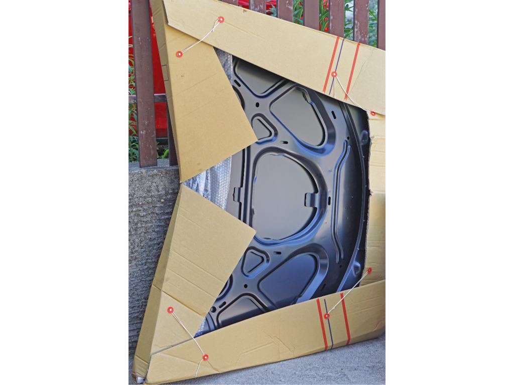 A diecut corrugated insert holding a part
