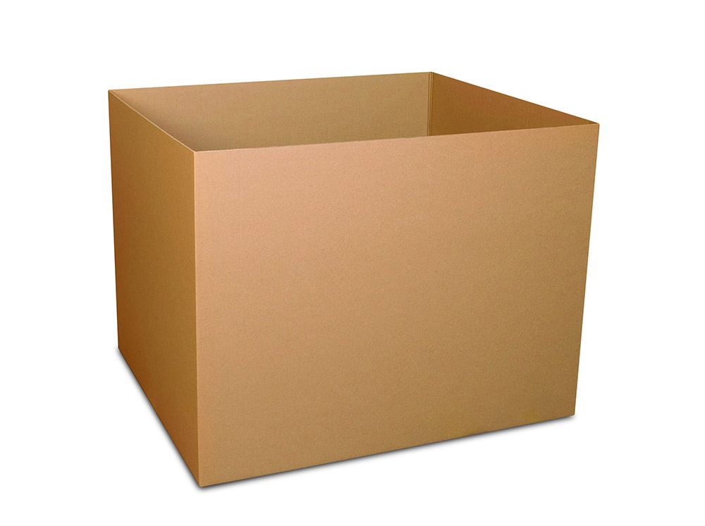 A half slotted container, open on top